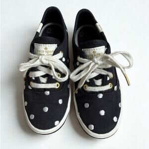 Keds x Kate Spade Champion Polka Dot Sneakers Kids 10.5 Black Gold Lace Up